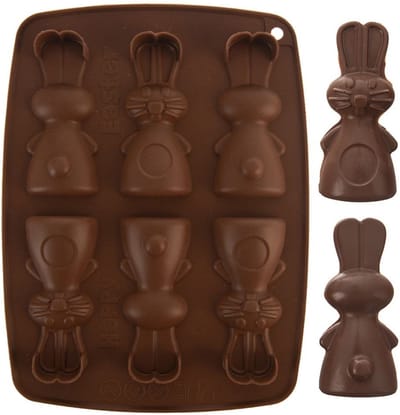 Koekjesvorm en Pralinevorm Silicone Bruin Haas SILLINIE - Bakvorm - Chocoladevorm - Chocolade Vorm - Bakvorm - Fondant - Ijsklontjes - Praline - Snoep
