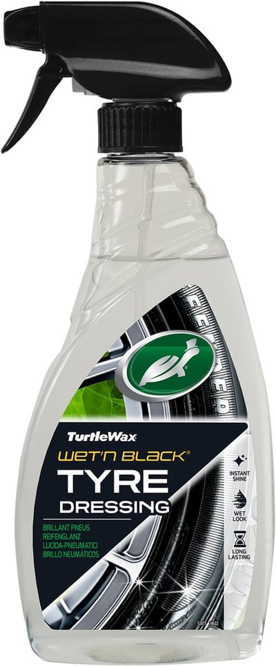 Turtle Wax GL Wet N Black - Bandencoating voor langdurige bandenglans - Beschermt de banden tegen UV-straling – Laat banden er nat en glimmend uitzien - 500ml