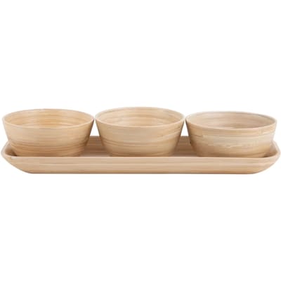 Present Time Schaal Puro - Naturel - 36x12x6cm - Bamboe - Scandinavisch - Woonkamer