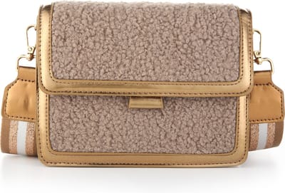 Handtas - teddy tas - compact schoudertas - crossbody tas - dames - teddy - cadeautip - bronze