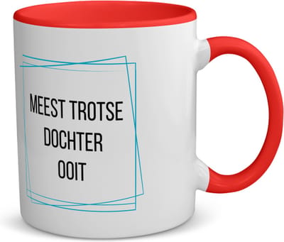 Akyol - meest trotse dochter ooit koffiemok - theemok - rood - Dochter - trotse dochter - verjaardagscadeau - verjaardag - cadeau - cadeautje voor dochter - dochter artikelen - kado - geschenk - gift - 350 ML inhoud