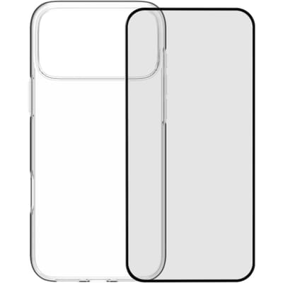BlueBuilt Back Cover iPhone 17 Pro Max Transparant + BlueBuilt iPhone 17 Pro Max Screenprotector Glas