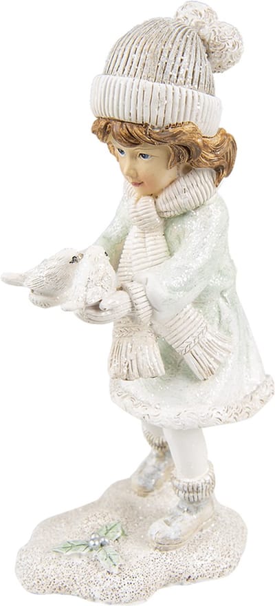 Clayre & Eef Beeld Kind 19 cm Wit Polyresin