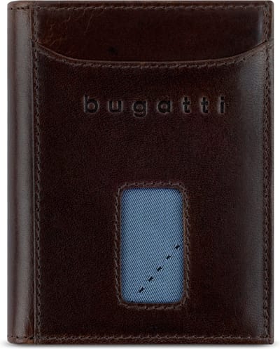 Bugatti Secure Slim Portemonnee RFID-bescherming Leer 8 cm - Jongens - Staand formaat - braun
