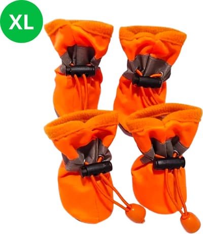 Livano Hondenschoenen Pootbeschermer - Hondenschoenen - 4 Stuks - Hondenschoentjes - Pootbescherming Hond - Waterbestendig - Oranje XL
