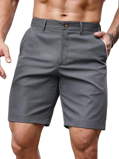Livano Korte Broek Heren - Golfbroek - Spijkerbroek - met Zakken - Volwassenen - Jongens - Shorts - Grijs - Maat S