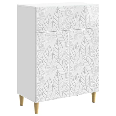 vidaXL - Dressoir - Hoogglans - Wit - 66 - x - 34,5 - x - 90 - cm - Bewerkt - hout