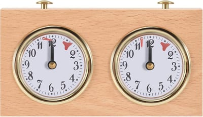 Schaakklok - Digitale Timer - Wedstrijd Spelen - Houten Design - 19 x 11 x 7 cm - Houtkleur
