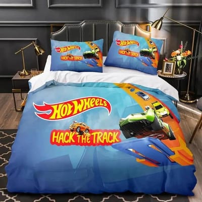 Monster Truck Hot Wheel 3D Geprint Dekbedovertrek Kussensloop Beddengoed Set Twin Full Queen King Size voor Slaapkamer Decor 01 264x228cm 3pcs