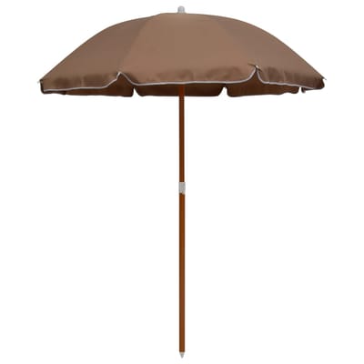 vidaXL - Parasol - met - stalen - paal - 180 - cm - taupe