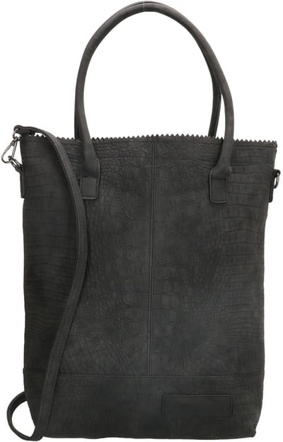 Zebra Kartel met rits Shopper - Zwart