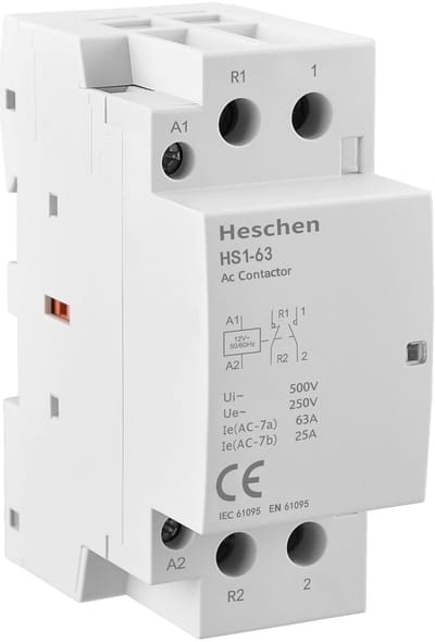 Allecto - Huishoudelijke wisselstroombeveiliging - 2-polig - 63A - Ideaal voor veilig stroombeheer - Geschikt voor AC 12V spoel spanning - Betrouwb...