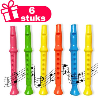 Henbrandt - 6 Stuks Kleurrijke feest fluitjes - Fluiten 14 Cm Lang - Mix Kleuren - Traktatie uitdeelcadeautjes voor kinderen & peuters - Traktaties en kinderverjaardagen - Klein grabbelton speelgoed voor in traktatie uitdeelzakjes