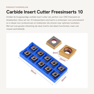 Dailygoods- Carbide Insert Cutter - 10 Stuks - Hardmetaal - Draaigereedschappen - Indexeerbare Inserts - Model CCMT09t304 CCMT32.5 - Afmetingen 6 x 10 x 4 mm - Snij-inserts
