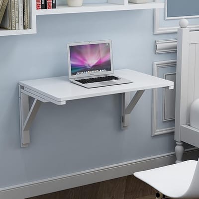 Opklapbaar Bureau - Wandtafel - Thuiswerkplek Inrichten - Ruimtebesparend Ontwerp - 100x50cm - Wit