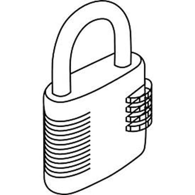 C+P combinatie hangslot, 4-cijferig, gehard stalen beugel, zilver