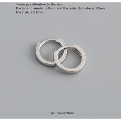 925 Sterling Zilver Oorbel Mode Eenvoudige Persoonlijkheid Zirkonia Ronde Cirkel Oorring Oorbeen Gesp Wilde Vrouw Jongen Meisje Oorsieraad gray