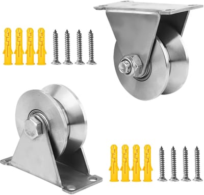 MTTProducts - V-Rollen Kabel Rollers - Bypass Rollers - 61mm - Voor Sliding Doors - 180 kg - Voor Magazijn - Zilver