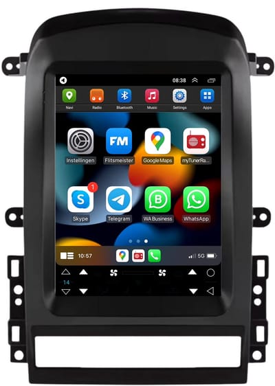 Carplay autoradio geschikt voor Chevrolet Captiva | 2006 t/m 2012 | Android 13 | Draadloos Apple Carplay & Android Auto | 2GB + 32GB | Tesla Style | 8-Core processor | Davilon | 2025 model | 2006 2007 2008 2009 2010 2011 2012 | Bluetooth & Wifi
