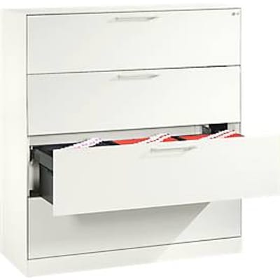 Hangmappenkast Asisto C 3000, 4 schuifladen, 3 rijen, B 1200 mm, wit/wit