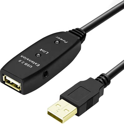 Drivv. Premium USB Verlengkabel 2.0 - Mannelijk naar Vrouwelijk - USB Datakabel - Snelle Overdracht - PVC - 10 Meter - Zwart