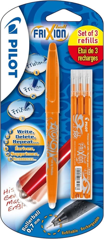 Rollerbal Pennen Set - Gelpennen - Schrijven en corrigeren - Warmtegevoelige inkt - Medium punt - Oranje