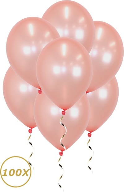 Rose gouden Helium Ballonnen 2024 Verjaardag Versiering Feest Versiering Ballon Metallic Rose goud Luxe Decoratie - 100 Stuks