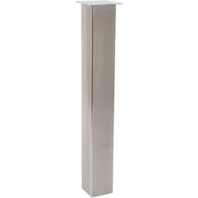 Duraline Meubelpoot Vierkant Staal 9x9x72cm Geborsteld Nikkel