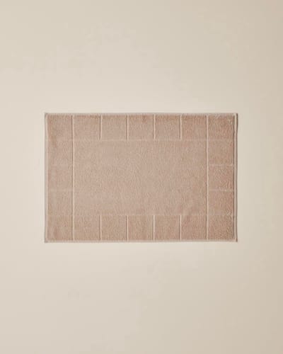 English Home Chequer 100% Katoen Voetmat/ Badmat 50x70 cm – Beigekleurig – Hoogwaardig Absorberend & Wasbaar