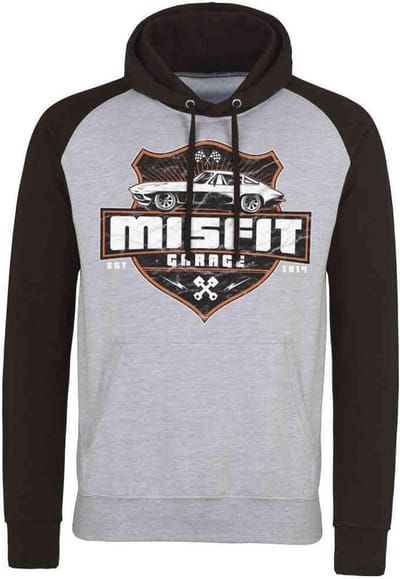 Misfit Garage Hoodie/trui -S- Vette Grijs/Zwart