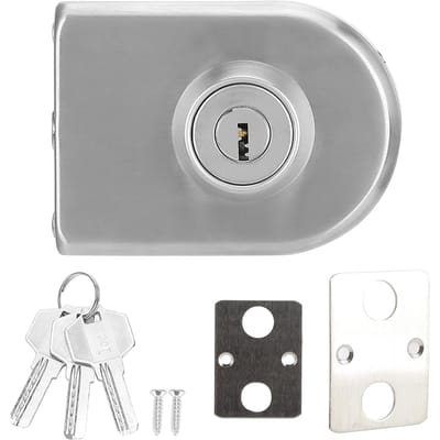 RVS IJzeren Enkelglas Deurslot Grendel Semi?Circulair Beveiligingsaccessoire voor Thuiskantoor gray