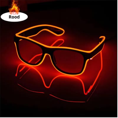 Bovista - Festival Bril - Rave - Space - Techno - Freaky Glasses - Heren - Dames - Zonnebril - Rood