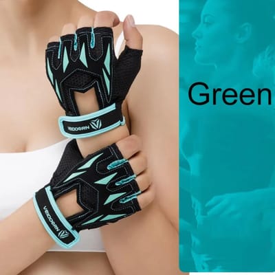 Ademende Antislip Sportschoenen Voor Mannen Vrouwen Halve Vinger Gewichtheffen Training Fitness Workout Handschoenen S groen