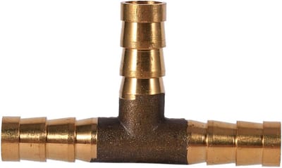 Drieweg koppeling voor slangen, messing T-stuk voor brandstofslangen, geschikt voor lucht, olie en gasleidingen (8mm)