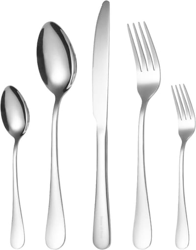 House of Husk Bestekset 30 Delig - Zilver- RVS - 6 Persoons Set - Vaatwasserbestendig - Hoogglans