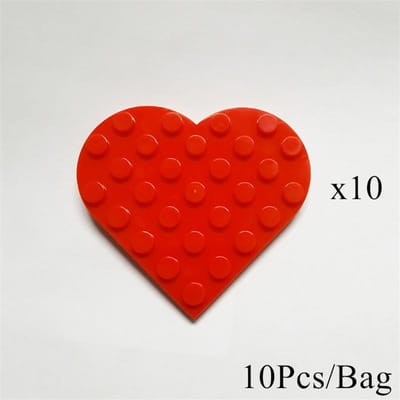 10 stuks Klassieke Bouwstenen Accessoires Lief Hart Dankdag/Kerst Perzik Cadeau Speelgoed ideaal voor Kinderen Meisjes