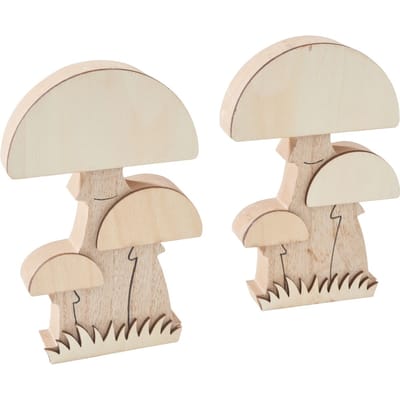 VBS Houten paddenstoelen, 2 stuks
