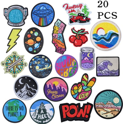 20 stuks - Strijk Embleem - Opstrijkbare geborduurde patches - stof & strijk applicatie - Kleding Patchs - Doe-het-zelf-accessoires - Geschikt voor hoeden, rugzakken, kleding, jassen, jeans
