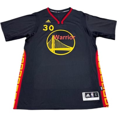 Adidas X NBA Samenwerking Curry Warriors 30 Casual Sport V-Hals Korte Mouw Basketbalshirt Unisex shirt Zwart 7470A-3W1-K91199 M black