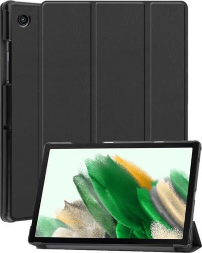 Hoes - Geschikt voor Samsung Galaxy Tab A8 - Dun & Stevig - Trifold Bookcase - Hard Cover - Hardcover Book Case - Tablet Hoesje - Zwart