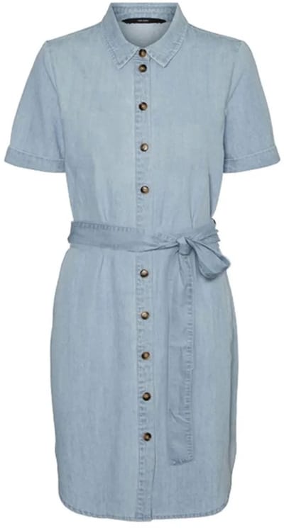 Vero Moda Silvia Korte Mouwen Korte Jurk Blauw L Vrouw