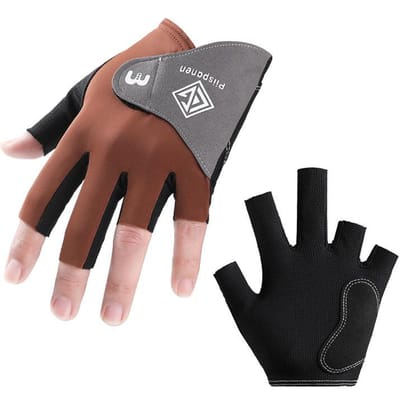 Biljarthandschoenen High End Drievingerhandschoenen met Vinger Blootgesteld Antislip Slijtvast IJszijde Ademend L