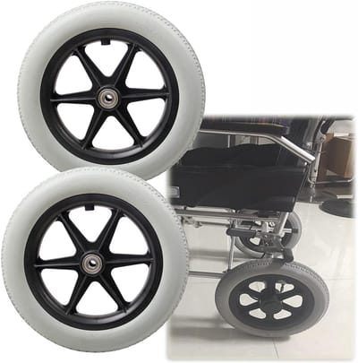Rolstoel Wielen - Mobiliteitsonderdelen - Vervanging - Massieve Banden - 30 Cm - Grijs