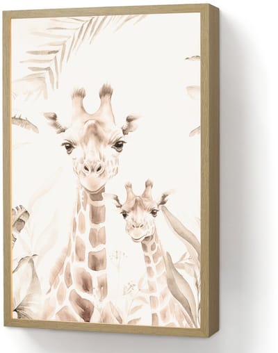 Wandlamp 40x60 cm - Oplaadbaar - Giraffe - Jungle - Bruin - Kinderen - Wandlampen binnen woonkamer - Slaapkamer lamp - Decoratieve nachtlamp - Vloerlamp draadloos