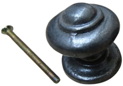 Stepped with Base Cabinet Knob Antique Iron 25mm