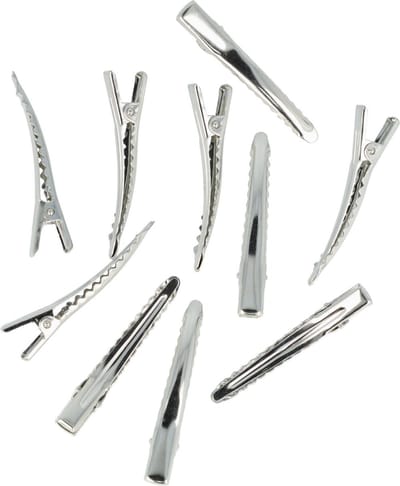 Haarsoires DIY Haarspeld Alligatorspeldjes 4,5cm – Gebogen – Metaal – Zilver – Set van 10 - Onderdelen - Zelf Sieraden & Haaraccessoires Maken