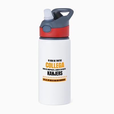 Hacebo® - Trotse collega waterfles met rietje rood - Collega - een collega - werk - afscheidscadeau - verjaardagscadeau - kado - water fles - 650ML