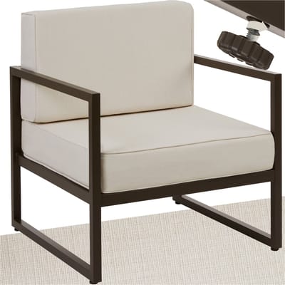 tectake® - Comosa Lounge fauteuil tuin - Comfortabele tuinstoel met dikke kussens - 120kg draagkracht - Waterafstotende hoezen - Verstelbare poten - Relax stoel tuin - Tuinmeubelen - Tuinset lounge - Tuinfauteuil