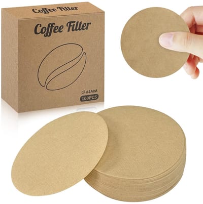 Dailygoods- Papierfilters 600 Stuks - Ongebleekt Natuurlijk Papier - 64 mm / 2,5" Ronde Vervangende Filters - Gemakkelijk Schoon Te Maken - Waardepack voor Espresso/Koffiezetapparaten - Koffiefilters
