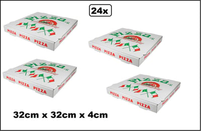 24x Pizzadozen 32x32x4cm pizza print - Pizza Food thema feest festival Italie landen pizzaria